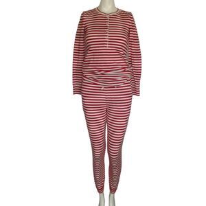 J.CREW Pajama Set, XXS, Red/White stripes, 2 pc, Top/Pants, Stretchy Jersey